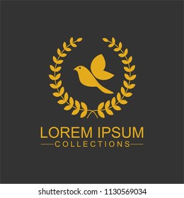 Gloden bird vector logo, Luxury concept