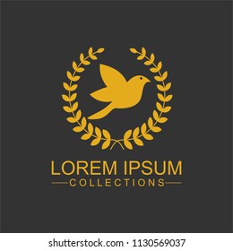 Gloden bird vector logo, Luxury concept