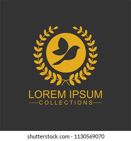 Gloden bird vector logo, Luxury concept