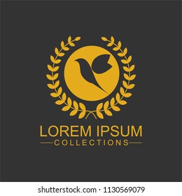Gloden bird vector logo, Luxury concept