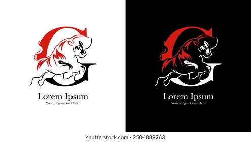 G-logo design combined with bison