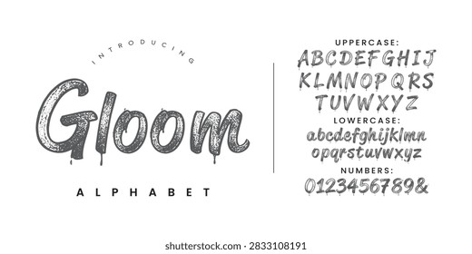 Gloom alphabet vector typography design for Halloween horror posters and modern urban streetwear branding