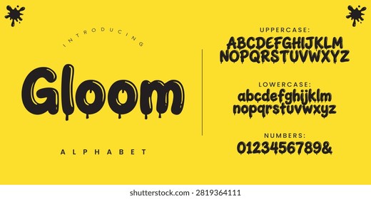 Gloom bubble balloon funny bold rounded dripping alphabet typography design creative project
