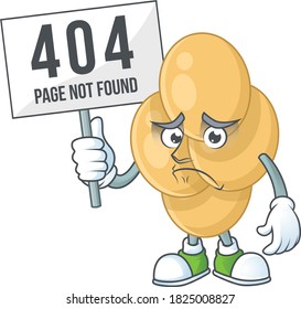 gloomy face of bordetella pertussis cartoon character with 404 boards. Vector illustration