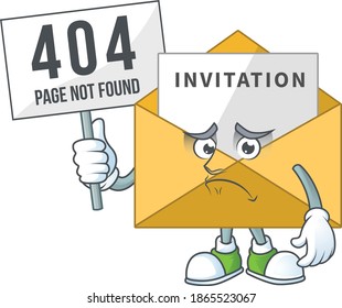 düstere Seite der Einladung Cartoon Charakter mit 404 Boards. Vektorgrafik