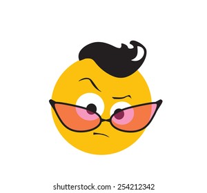 Gloomy face with sunglasses