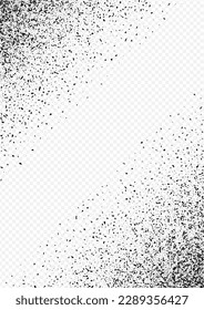 Gloomy Grain Vector Transparent Background. Sullen Grainy Grit Design. Fall Dust Cover. Black Powder Fly Magazine. Abstract Gravel. Minimalist Dirt Flyer.