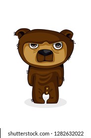 Gloomy isolated bear vector