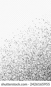 Gloomy Round Vector Transparent Background. Sullen Minimalist Noise Poster. Circular Dotted Design. Dark Powder Dynamic Magazine. Flying Fraction. Trendy Grain Banner.