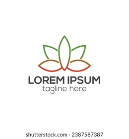 Gloriosa logo, flame lily or fire lily flower logo design isolated vector template