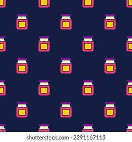 Glorious square tile showcasing a cheerful food picture. Seamless pattern with jam on pale copper background. Design for a circular pattern.