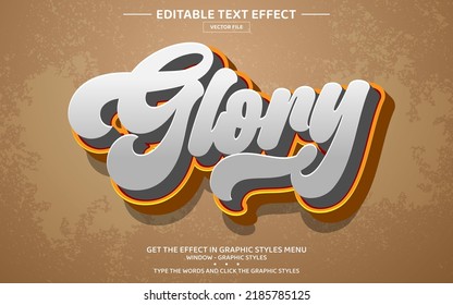 Glory 3D editable text effect template