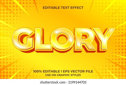 glory 3d text effect with luxury theme. gold typography template for golden text