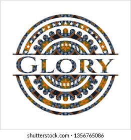 Glory arabesque badge. arabic decoration.