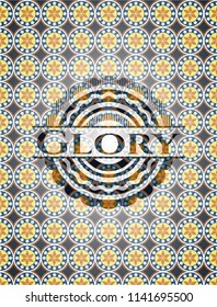 Glory arabic emblem background. Arabesque decoration.