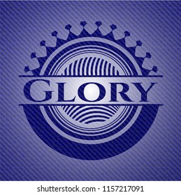 Glory badge with jean texture