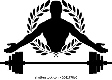 glory of bodybuilding. vector illustration