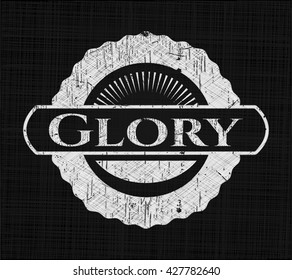 Glory chalk emblem, retro style, chalk or chalkboard texture