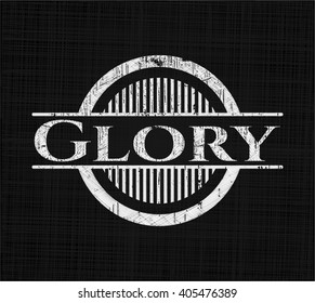 Glory chalk emblem written on a blackboard