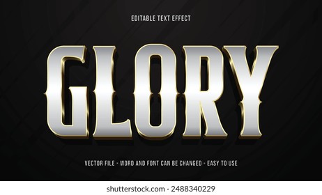 Efecto de texto editable Glory, estilo de texto de lujo