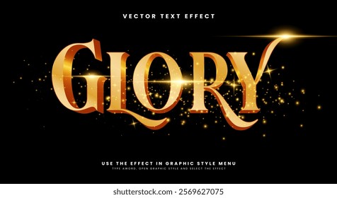Glory editable text effect Template Suitable for golden style