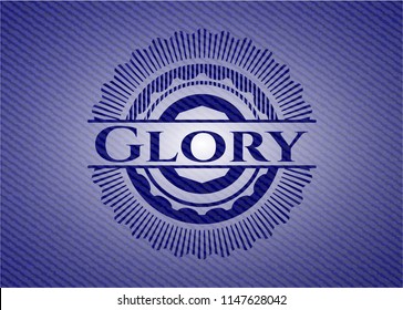 Glory emblem with denim high quality background