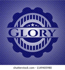 Glory emblem with denim high quality background