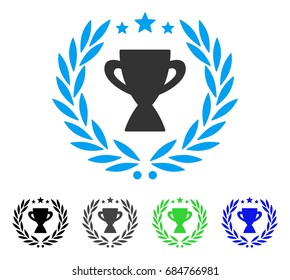 Glory Emblem flat vector pictogram. Colored glory emblem gray, black, blue, green pictogram variants. Flat icon style for graphic design.