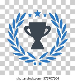 Glory Emblem icon. Vector illustration style is flat iconic bicolor symbol, smooth blue colors, transparent background. Designed for web and software interfaces.