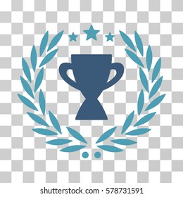 Glory Emblem icon. Vector illustration style is flat iconic bicolor symbol, cyan and blue colors, transparent background. Designed for web and software interfaces.