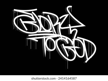 GLORY TO GOD word graffiti tag style