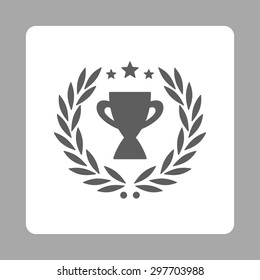 Glory icon from Award Buttons OverColor Set. Icon style is dark gray and white colors, flat rounded square button, silver background.