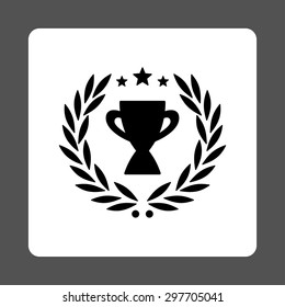 Glory icon from Award Buttons OverColor Set. Icon style is black and white colors, flat rounded square button, gray background.