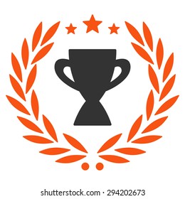 Glory icon from Competition & Success Bicolor Icon Set. Vector style: flat bicolor symbols, orange and gray colors, rounded angles, white background.