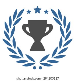 Glory icon from Competition & Success Bicolor Icon Set. Vector style: flat bicolor symbols, cobalt and gray colors, rounded angles, white background.