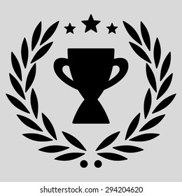 Glory icon from Competition & Success Bicolor Icon Set. Vector style: flat symbols, black color, rounded angles, light gray background.