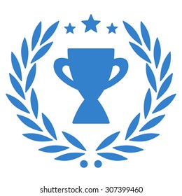Glory icon. Vector style is flat symbols, cobalt color, rounded angles, white background.