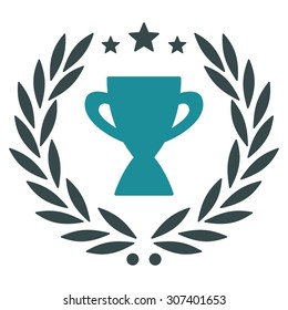 Glory icon. Vector style is flat bicolor symbols, soft blue colors, rounded angles, white background.