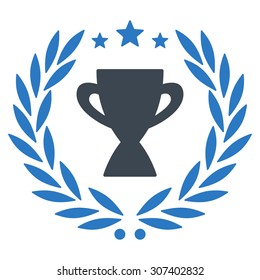 Glory icon. Vector style is flat bicolor symbols, smooth blue colors, rounded angles, white background.
