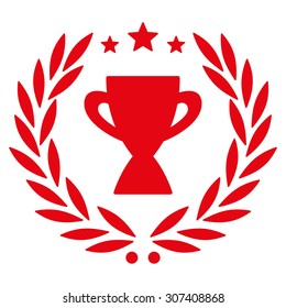 Glory icon. Vector style is flat symbols, red color, rounded angles, white background.