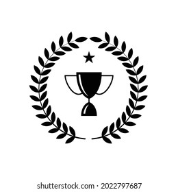 Glory Icon. Winner, Champion.  Laurel, Cup and Star Illustration. Applied as Trendy Symbol for Design Elements, Websites, Presentation and Application - Vector. 