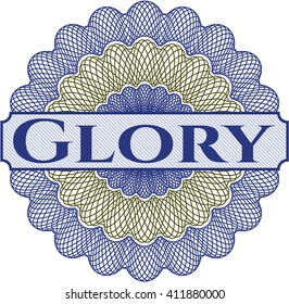 Glory inside money style emblem or rosette