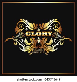 Glory Logo Vintage Gold Vector