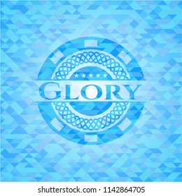 Glory realistic sky blue mosaic emblem