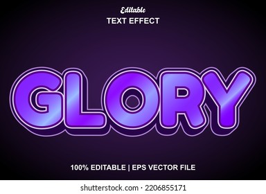 glory text effect with 3d style and editable.