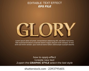 glory text effect, font editable, typography, 3d text