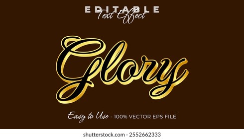 Glory text effect, glossy gradient graphic style, editable text
