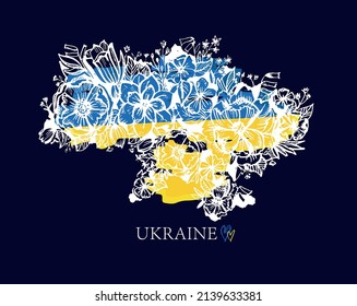 Glory Of Ukraine! Support Ukraine, Ukrainian Flag With A Pray For Ukraine Concept Icon Set. Vector Illustration