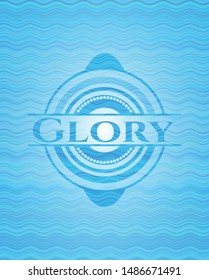 Glory water wave representation badge. Vector Illustration. Detailed.