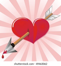 gloss heart was broken by arrow of love, adorable vector editable, absraction		 		 		 		 		 		 		 		